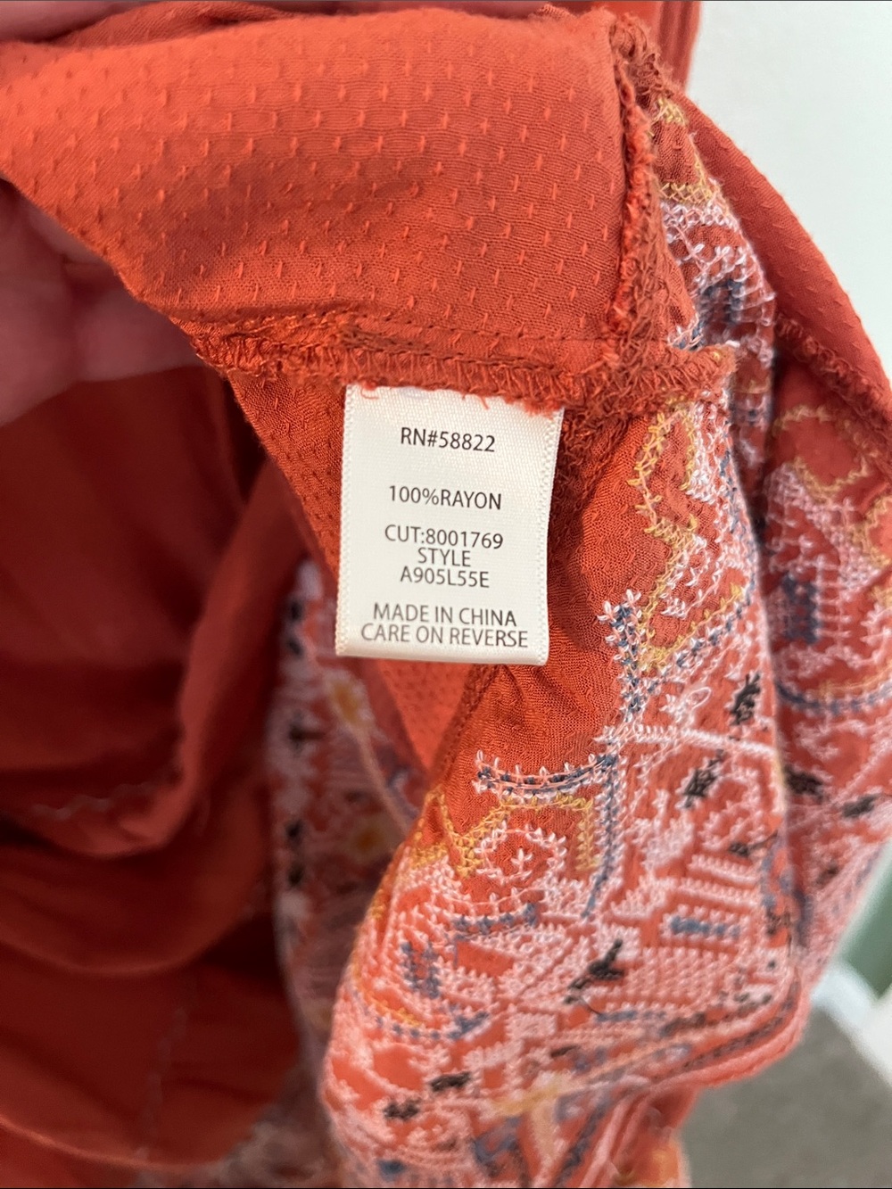 Max Studio Rust Red Sleeveless Tiered Boho Dress with Embroidered Hem - Picture 4 of 8
